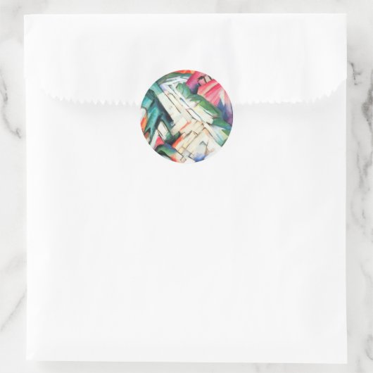 Bergen (landschap) van Franz Marc,  kunst Ronde Sticker (Tas)