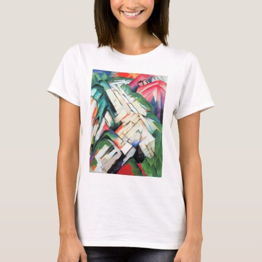 Bergen (landschap) van Franz Marc,  kunst T-shirt (Voorkant)