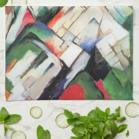 Bergen (landschap) van Franz Marc, kunst Theedoek (Gevouwen)