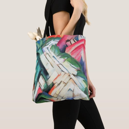 Bergen (landschap) van Franz Marc,  kunst Tote Bag (Dichtbij)