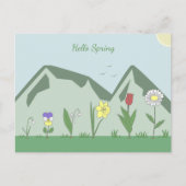 Bergen & Lente Bloemen Landschap Briefkaart (Voorkant)