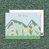 Bergen & Lente Bloemen Landschap Briefkaart