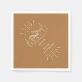 Bergen Line Art Goldenrod Wedding Servet (Voorkant)