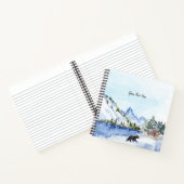 Bergen, meer, bomen, cabine, winterscene van Beer Notitieboek (Binnen)