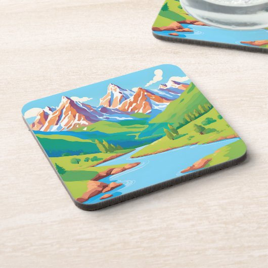 Bergen met beekjes bier onderzetter (Linkerzijde)