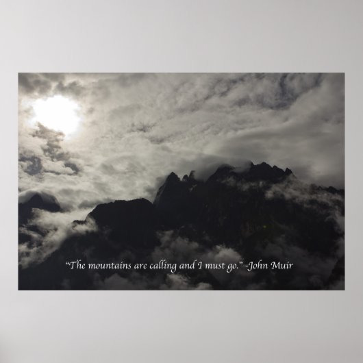 Bergen met Citaat - Groot Poster (Voorkant)