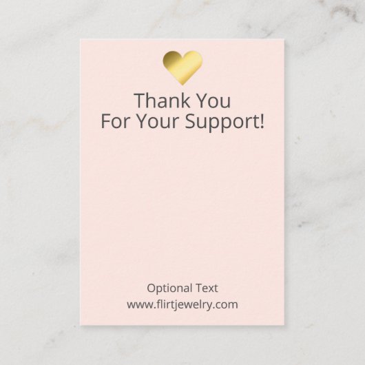 Bergen met roze en marmer juwelen visitekaartje (Achterkant)