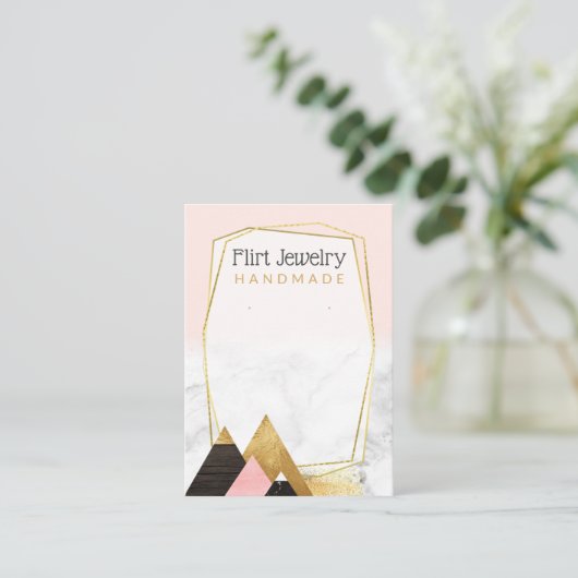 Bergen met roze en marmer juwelen visitekaartje (Staand voorkant)