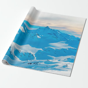 Bergen met sneeuwpieken en zonnestralen, alpen cadeaupapier