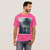 Bergen met watervallen en Tress Wall Art Graph T-shirt (Voorkant volledig)