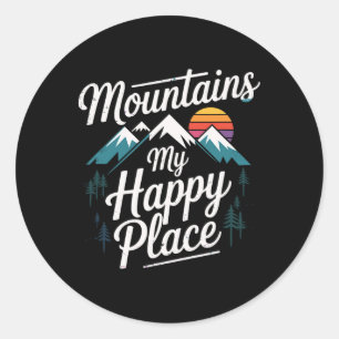 Bergen Mijn Gelukkige Plek Bergpad Wandelen Ronde Sticker