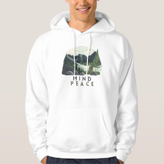 Bergen Mind Peace Mountains Camping 🏕 Hoodie (Voorkant)