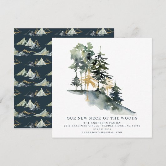 Bergen | Moderne mededeling over verplaatsingen Aankondiging (Voorkant / Achterkant)