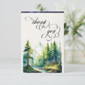 Bergen, Monogram & Calligrafie - Blauw Bedankkaart (Staand voorkant)