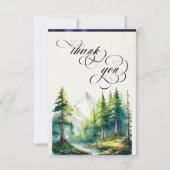 Bergen, Monogram & Calligrafie - Blauw Bedankkaart (Voorkant)
