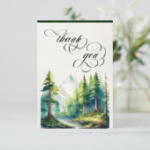 Bergen, Monogram & Calligrafie - Smaragd Bedankkaart (Staand voorkant)