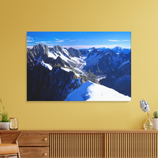 Bergen | Mont Blanc, Europese Alpen Canvas Afdruk (Insitu (Woonkamer))