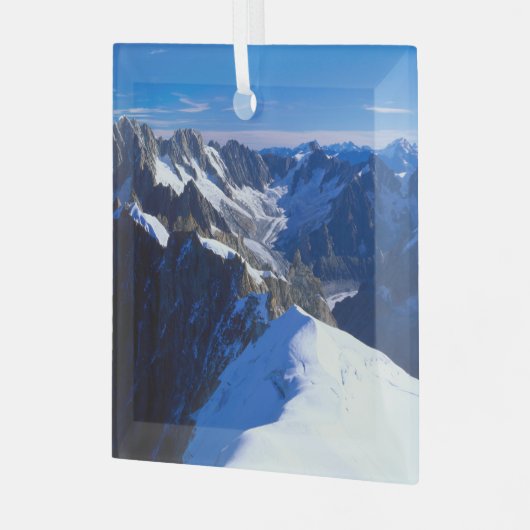 Bergen | Mont Blanc, Europese Alpen Glas Ornament (Voorkant links)