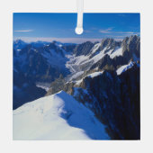 Bergen | Mont Blanc, Europese Alpen Glas Ornament (Achterkant)