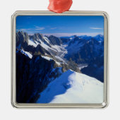 Bergen | Mont Blanc, Europese Alpen Metalen Ornament (Voorkant)