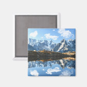 Bergen | Mont Blanc Massif, Frankrijk Magneet (Voorkant / Achterkant)