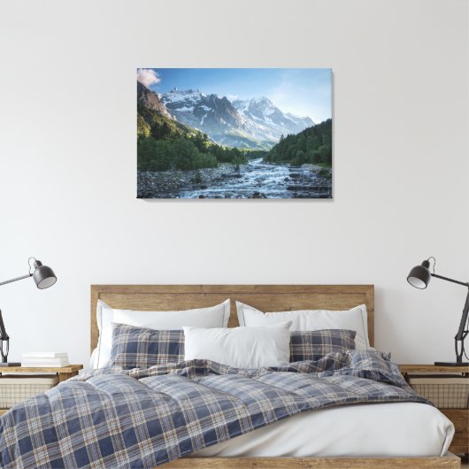 Bergen | Mont Blanc Massif, Italië Canvas Afdruk (Insitu (Slaapkamer))