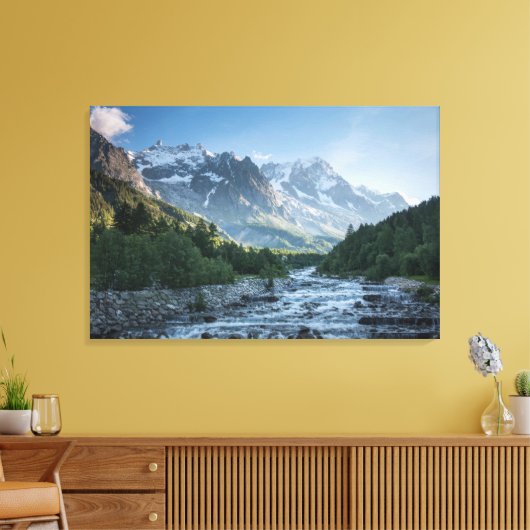 Bergen | Mont Blanc Massif, Italië Canvas Afdruk (Insitu (Woonkamer))
