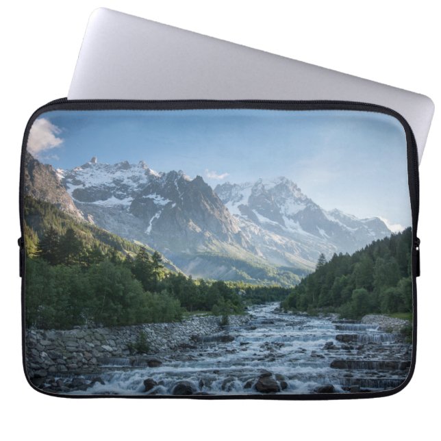 Bergen | Mont Blanc Massif, Italië Laptop Sleeve (Voorkant)
