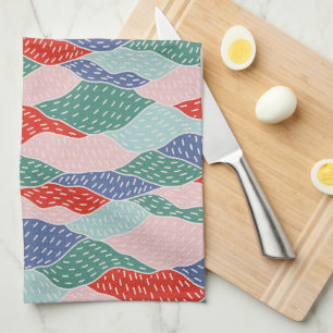 Bergen, mozaïek, collage, met de hand getrokken, g theedoek