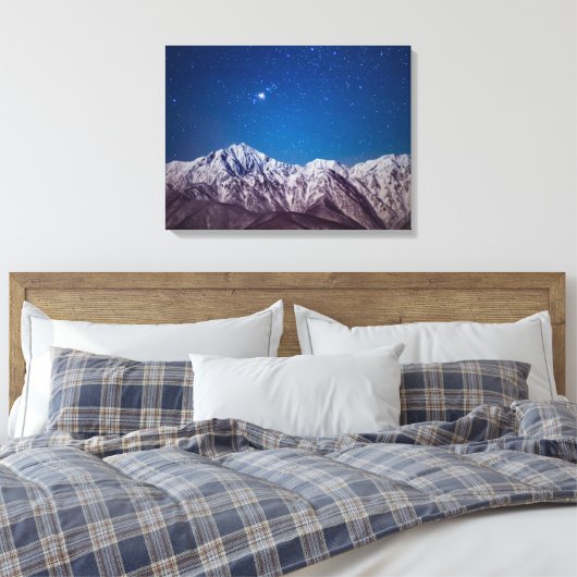Bergen | Mt. Jiigatake & Mt. Kashima-yarigatake Canvas Afdruk (Insitu (Slaapkamer))