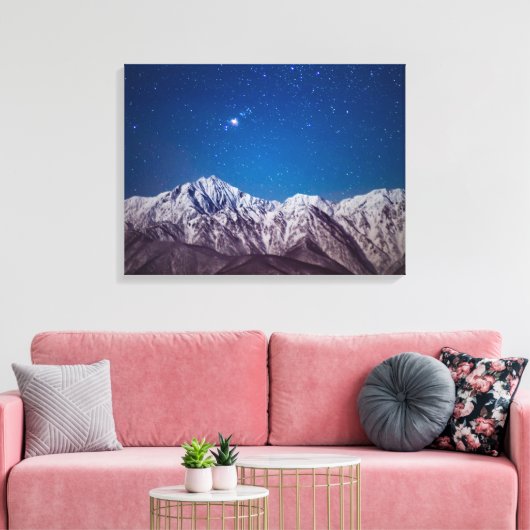 Bergen | Mt. Jiigatake & Mt. Kashima-yarigatake Canvas Afdruk (Insitu (Woonkamer))