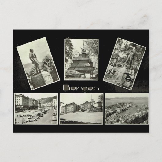 Bergen,  multiview briefkaart (Voorkant)