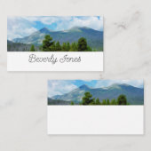 Bergen natuur landschapskunst op wit visitekaartje (Voorkant / Achterkant)