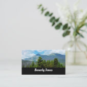 Bergen natuur landschapskunst op zwart gebruik visitekaartje (Staand voorkant)