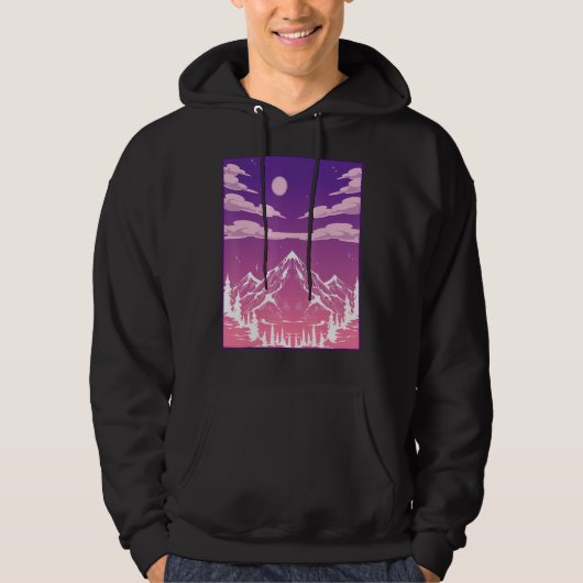 Bergen Natuur Moonlight Moon Forest Hoodie (Voorkant)