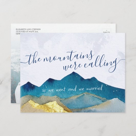 Bergen noemden de aankondiging van het bruiloft. (Voorkant / Achterkant)