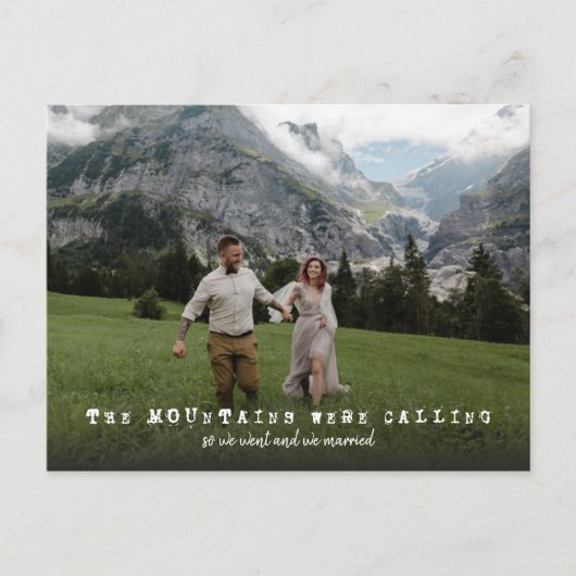 Bergen noemden foto-bruiloft aankondigingskaart (Voorkant)