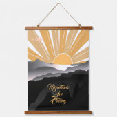 Bergen noemen Burnt Sienna Sunrise Sunset Hangend Wandkleed (Voorkant)