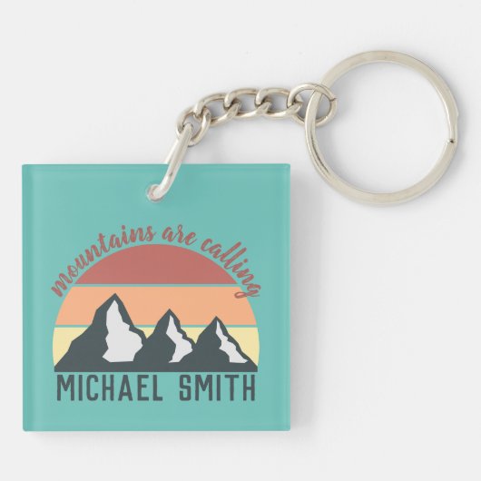 bergen noemen monogram sleutelhanger (Achterkant)