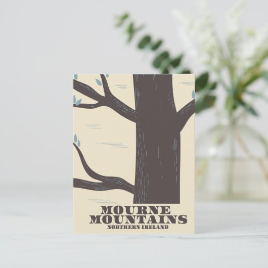 bergen noord - ierland - reisposter briefkaart (Staand voorkant)