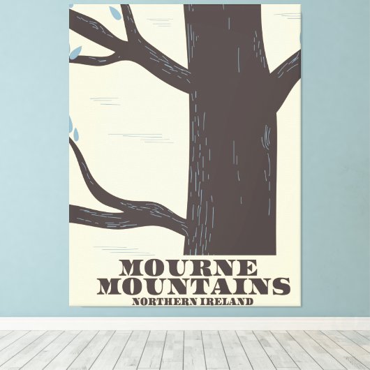 bergen noord - ierland - reisposter canvas afdruk (Insitu (Houten vloer))