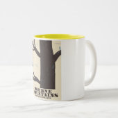 bergen noord - ierland - reisposter tweekleurige koffiemok (Voorkant rechts)