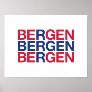BERGEN Noorse vlag Poster