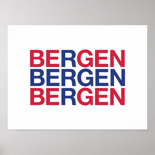 BERGEN Noorse vlag Poster (Voorkant)