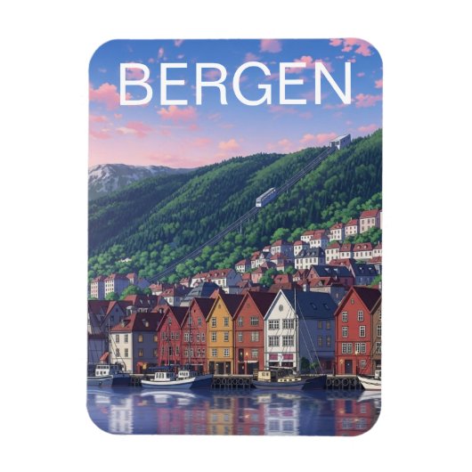 Bergen Noorwegen Ansichtkaart Magneet (Verticaal)