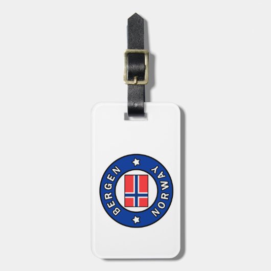 Bergen Noorwegen Bagagelabel (Voorkant verticaal)