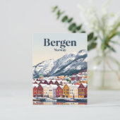 Bergen, Noorwegen Briefkaart (Staand voorkant)
