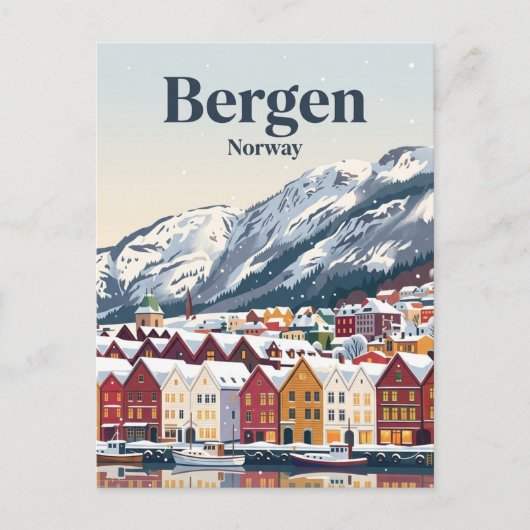 Bergen, Noorwegen Briefkaart (Voorkant)