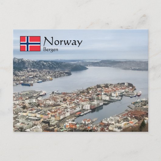 Bergen Noorwegen Briefkaart (Voorkant)