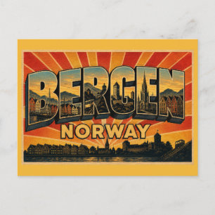 Bergen Noorwegen Bryggen Briefkaart